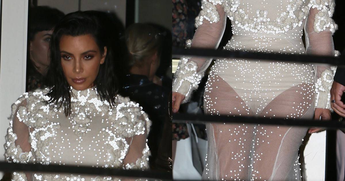 Kim Kardashian Looks Ridiculous in Embellished See-Through Givenchy Gown