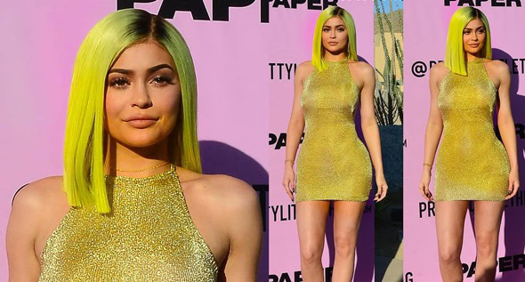 Flashback: Kylie Jenner's Boldest Coachella Moment Neon Hair, Gold Dress & Chunky Boots Flashback: Kylie Jenner's Boldest Coachella Moment Neon Hair, Gold Dress & Chunky Boots
