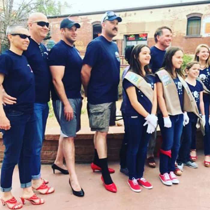 Firemen and their families from Pueblo City, Colorado join in on the cause