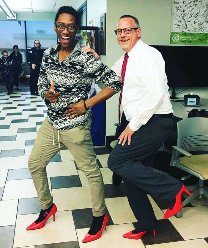 Northampton Community College Admissions members proudly pose in their red heels