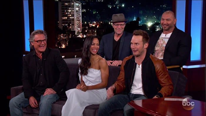 Zoe's film co-star Chris Pratt cracks up the whole studio