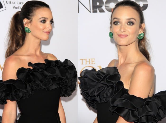 Charlotte Le Bon styled her gown with a sleek ponytail