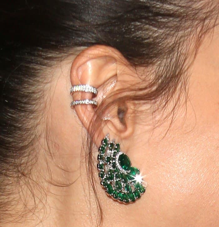 Charlotte Le Bon's gorgeous emerald earrings from Coomi