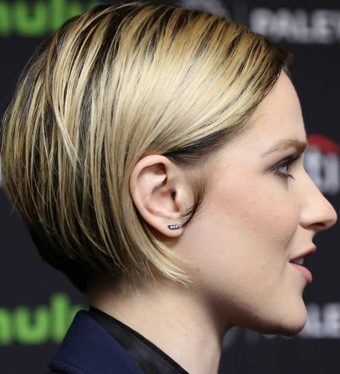 Evan Rachel Wood rocked a short, slick 'do, combed to one side
