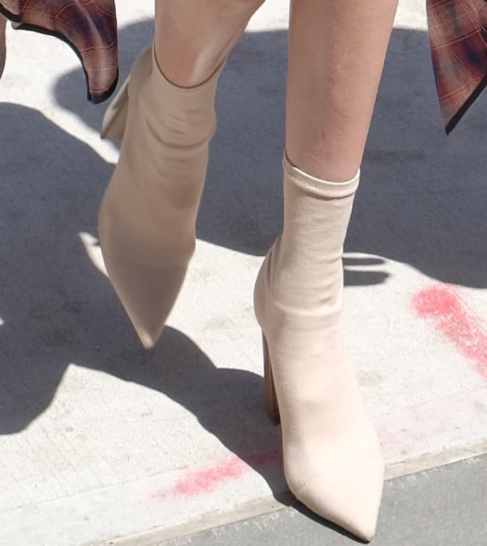 Gigi Hadid rocks Tony Bianco Diddy ankle boots in sand onyx