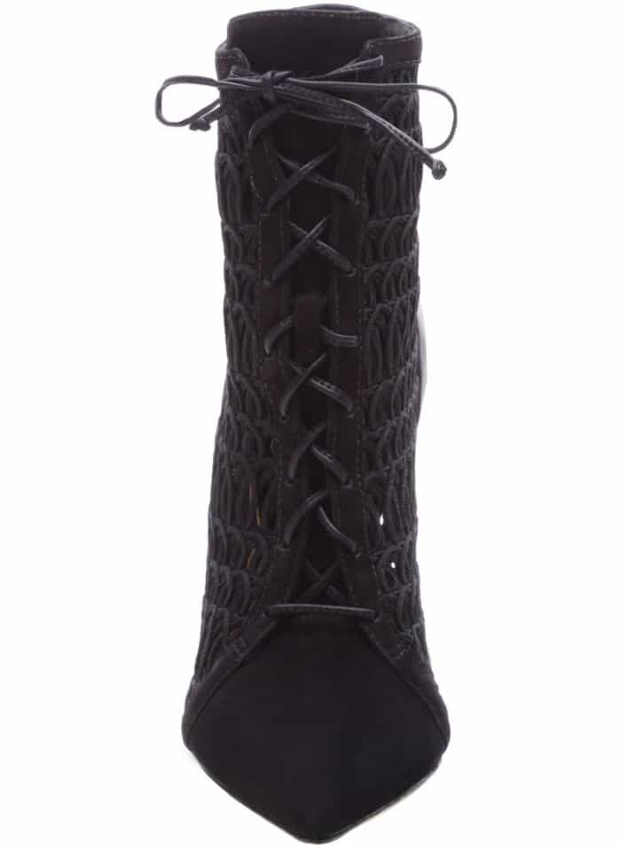 Black Schutz “Jolana” Lace-Up Woven Booties