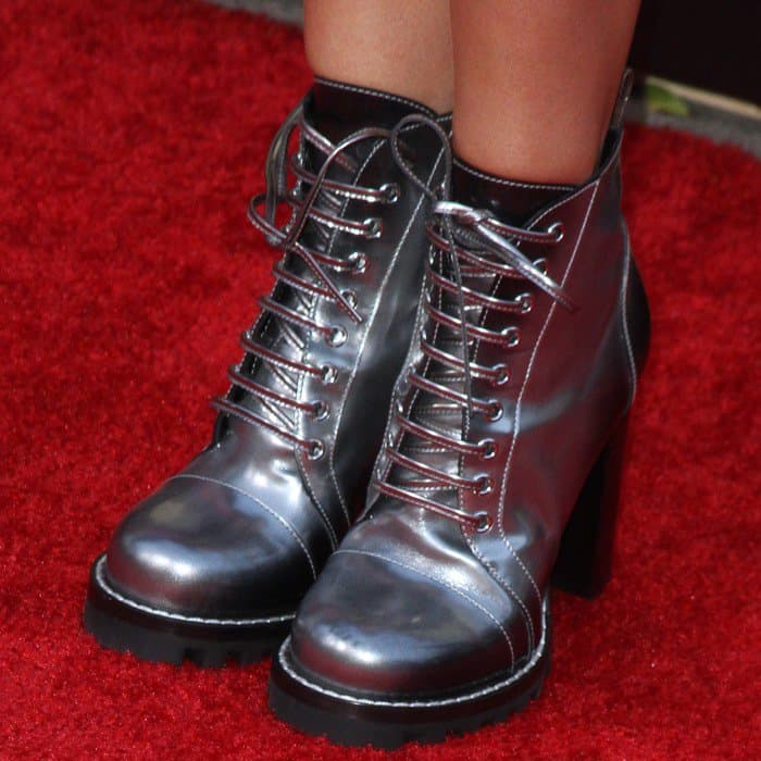 Ashley Tisdale wearing 'Star Trail' ankle boots from Louis Vuitton