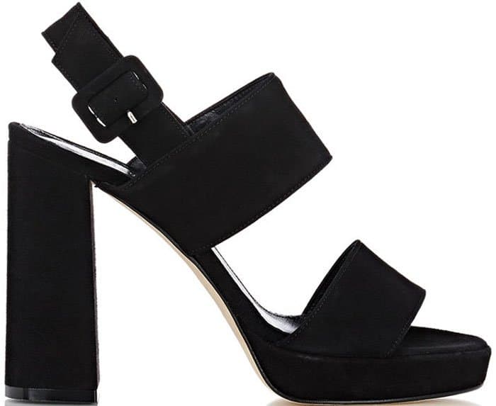 Barneys New York Double Strap Suede Platform Sandals