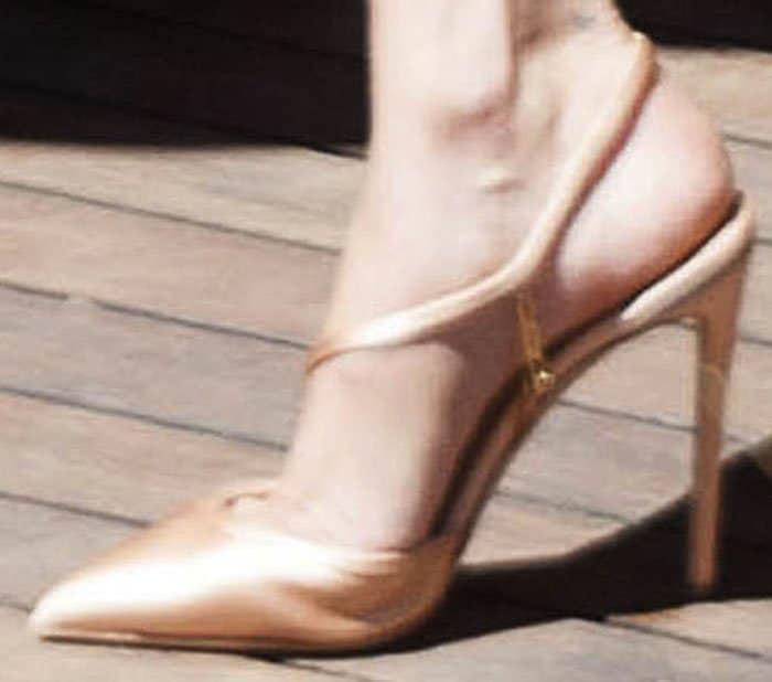 Bella Hadid's satin Olgana Paris "La Troublante" pumps