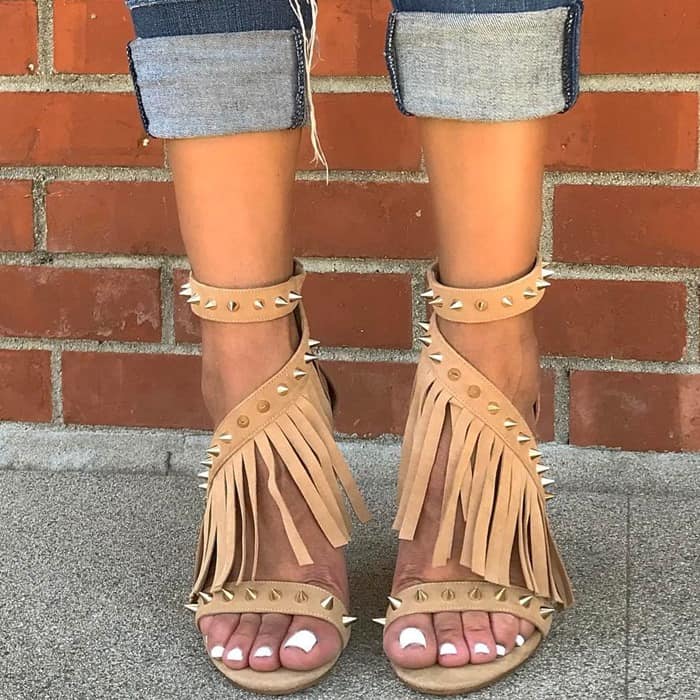 Studded Fringe 'Cristina' Sandals