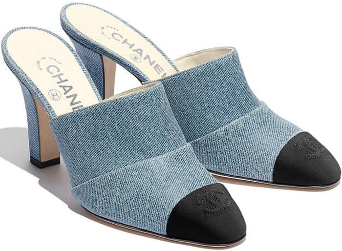 Chanel denim mules