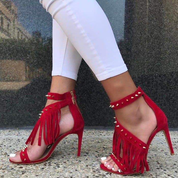Studded Fringe ‘Cristina’ Sandals