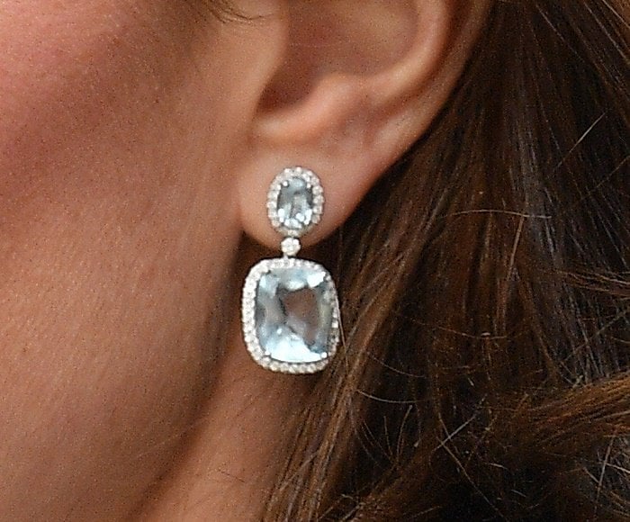 These Kiki McDonough earrings with a tinge of blue perfectly complemented Kate Middleton's powder blue coat dress during her Luxembourg visit