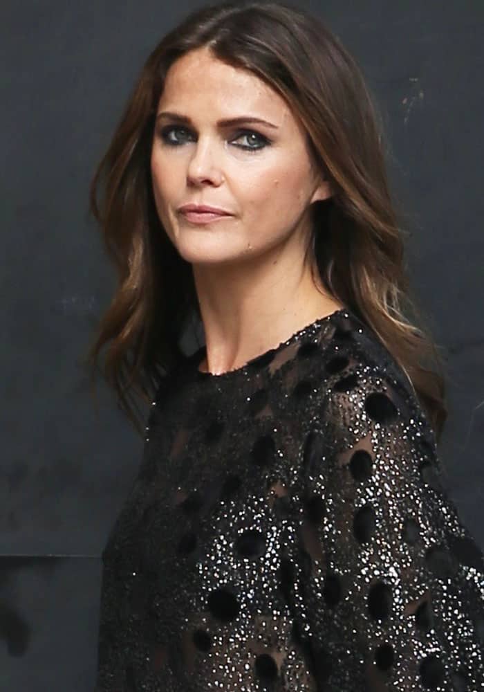 Keri Russell arriving at ABC Studios to promote the latest season of "The Americans" on "Jimmy Kimmel Live!" in Los Angeles