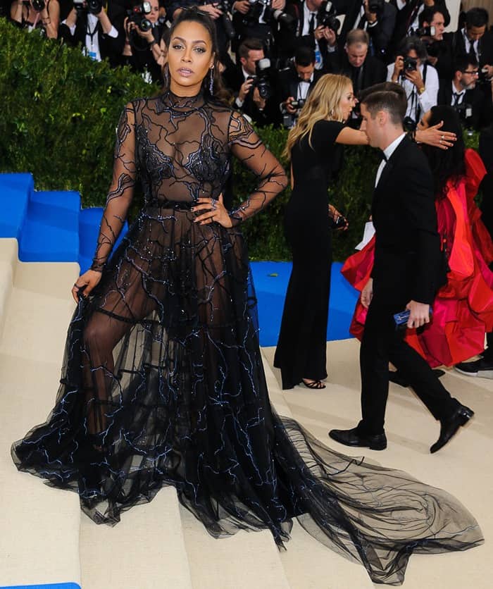 La La Anthony wearing a custom Thai Nguyen Atelier gown at the 2017 Metropolitan Costume Institute Benefit Gala held at the Metropolitan Museum of Art in New York City, on May 1, 2017