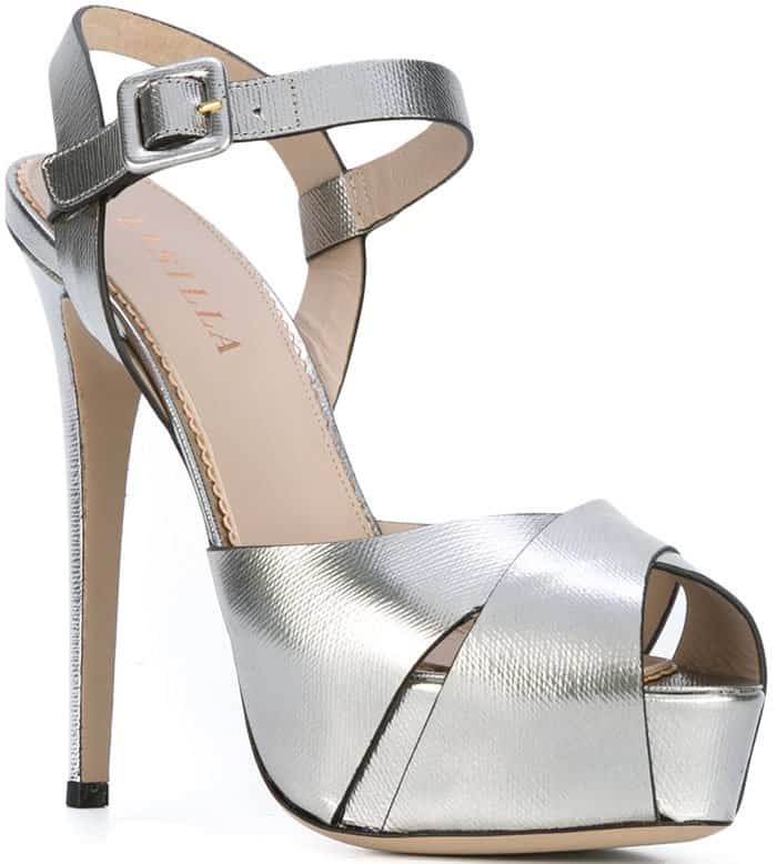 Le Silla metallic open toe platform sandals