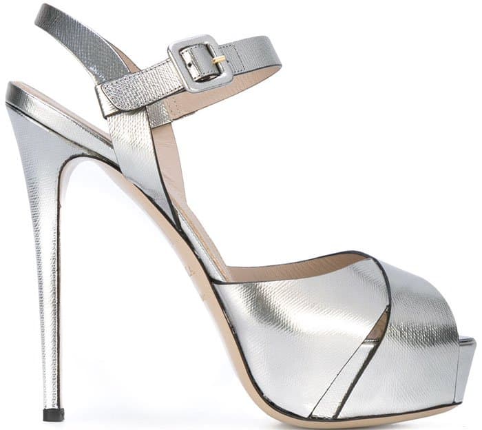 Le Silla metallic open toe platform sandals