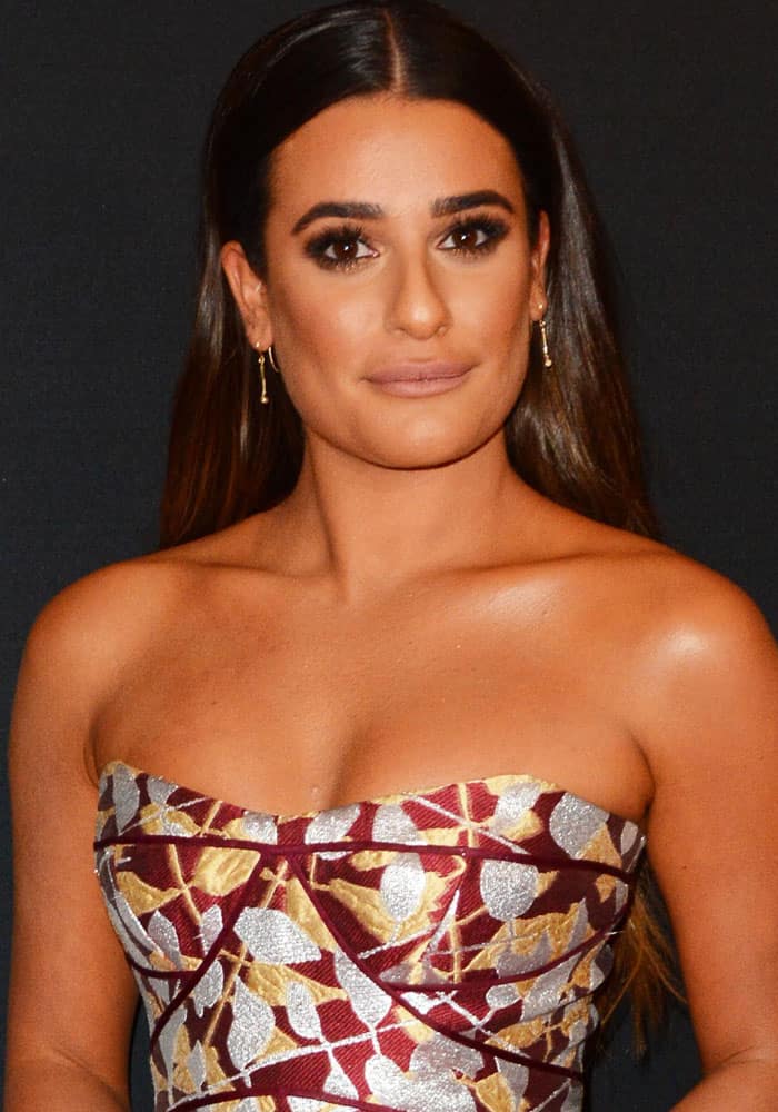 Lea Michele arrives at ABC Upfronts in New York on May 17, 2017