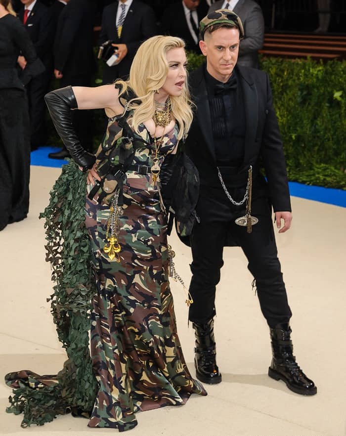 Madonna posing with Moschino's designer Jeremy Scott