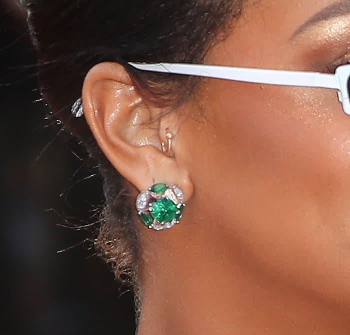 Rihanna's statement earrings from her own Rihanna Loves Chopard collection