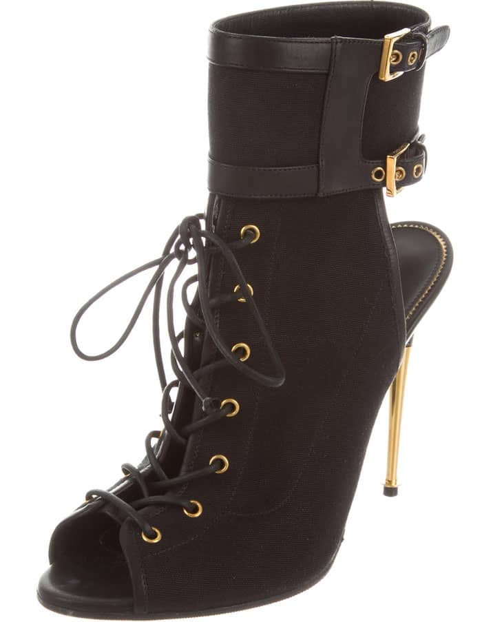 Tom Ford Peep-Toe Lace-Up Sandals