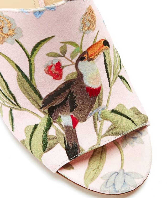 Aquazzura for de Gournay embroidered mules