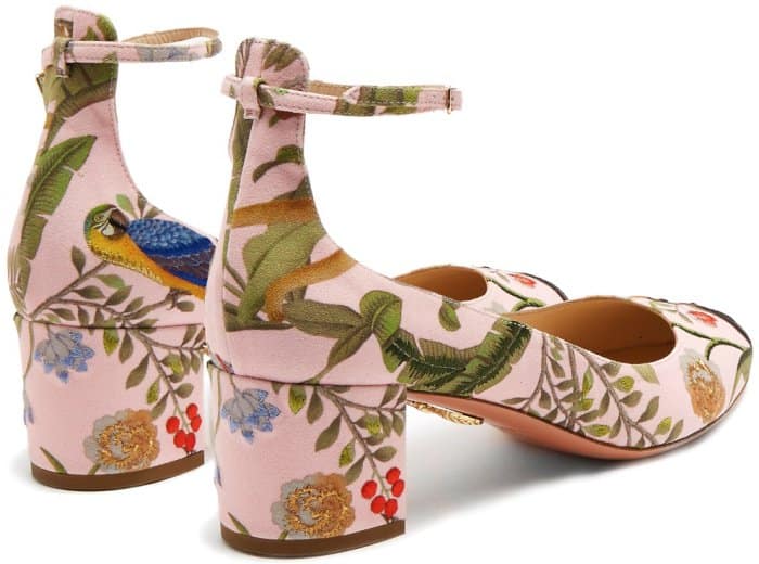 Aquazzura for de Gournay embroidered pumps