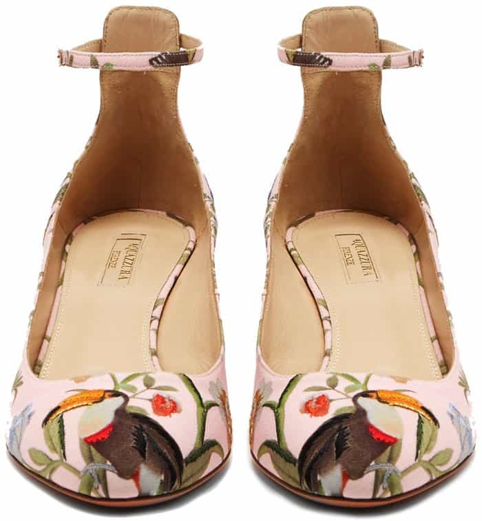 Aquazzura for de Gournay embroidered pumps