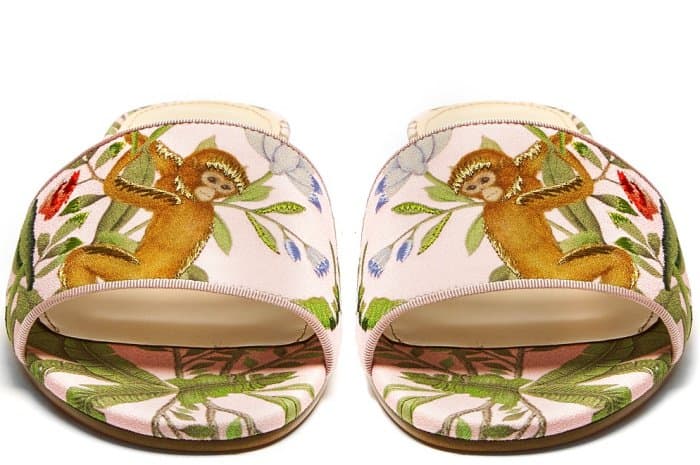 Aquazzura for de Gournay embroidered slides