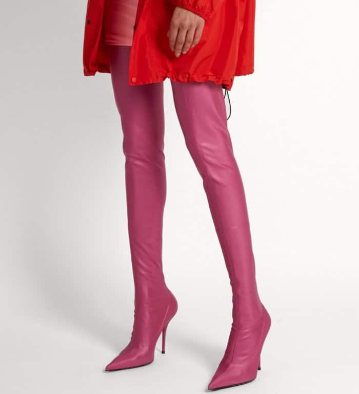 Balenciaga Knife Thigh-High Boots in Hot Pink