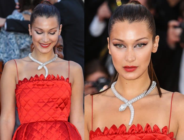 Bella Hadid in Christian Dior Haute Couture at the 70th Cannes Film Festival "Okja" premiere