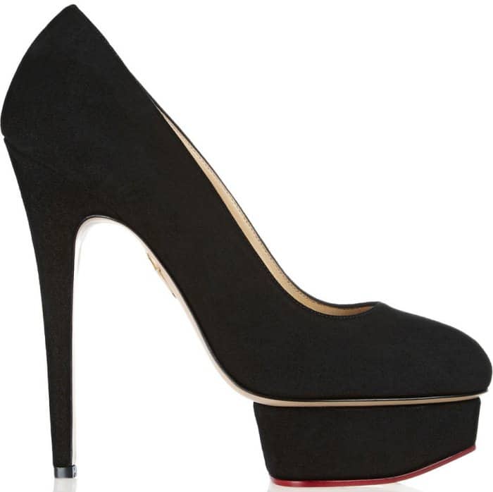 Charlotte Olympia “Dolly” Pumps in Black Suede