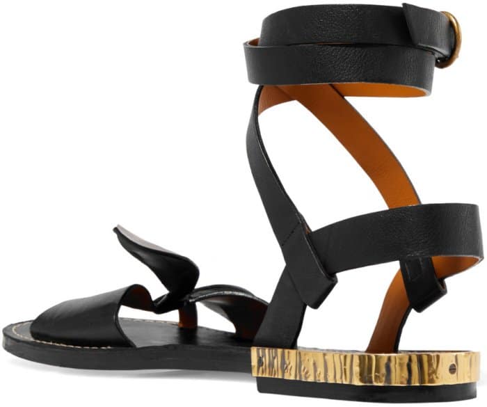 Chloe x Net-A-Porter bow-detailed embellished sandals in black leather