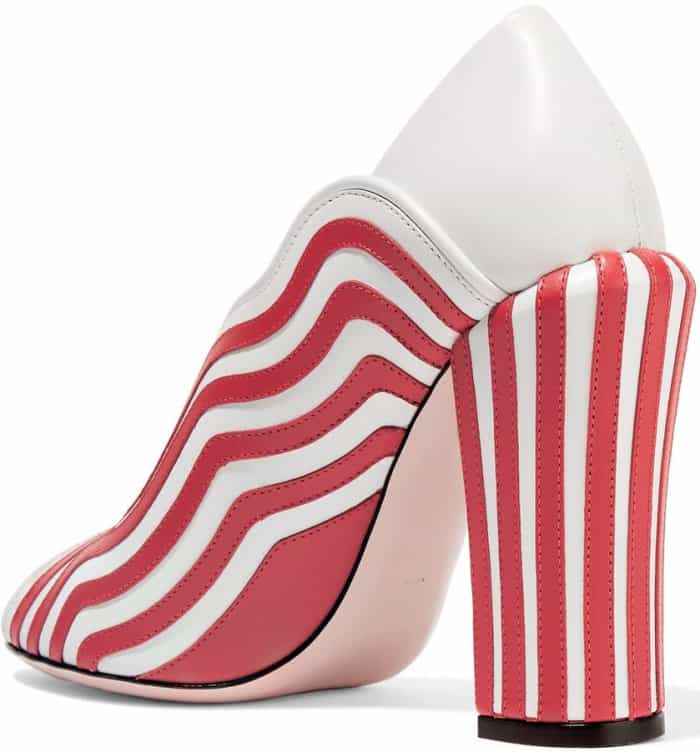 Fendi Striped Leather Pumps