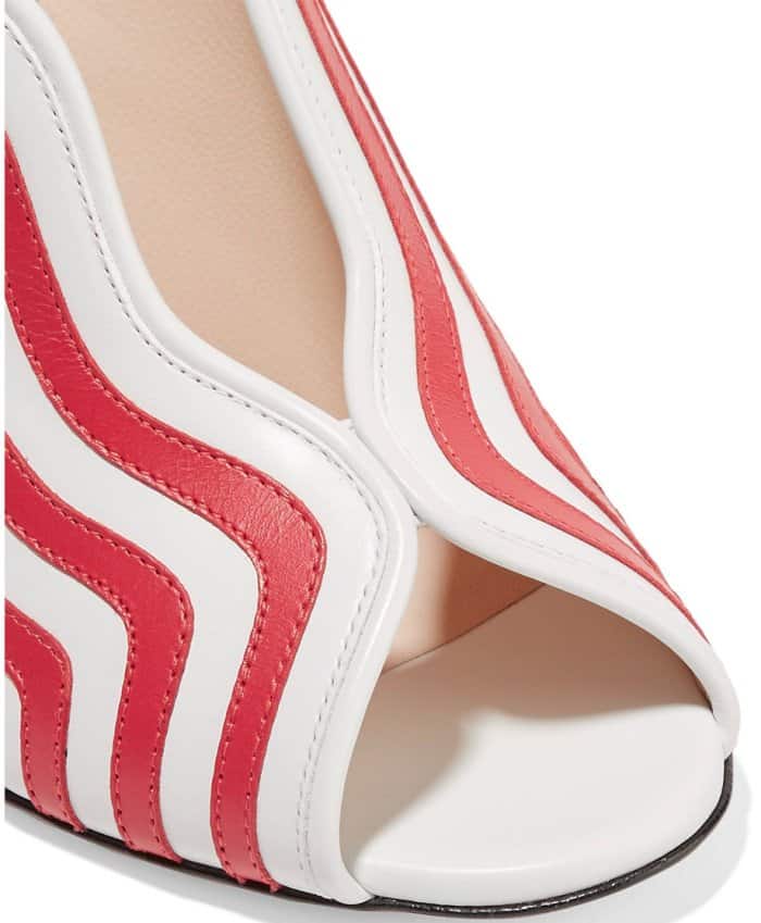 Fendi Striped Leather Pumps