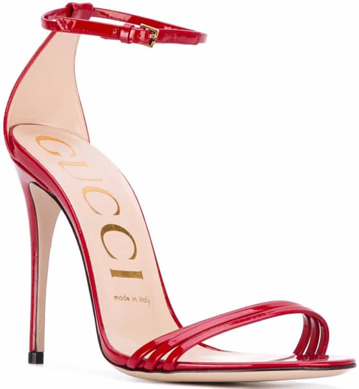 Gucci Stiletto Sandals in Red Patent Leather