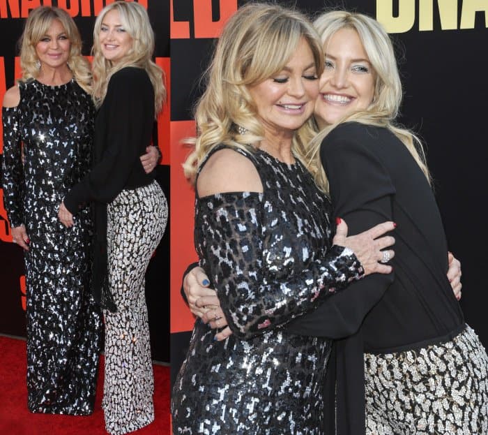 Goldie Hawn and Kate Hudson wearing custom looks from Michael Kors Collection at the LA premiere of "Snatched"