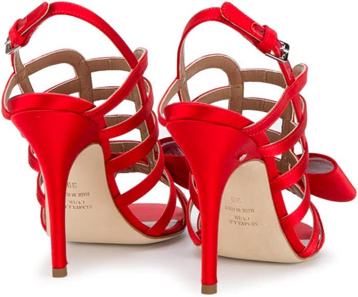 Laurence Dacade “Narcisse” Sandals in Red Satin