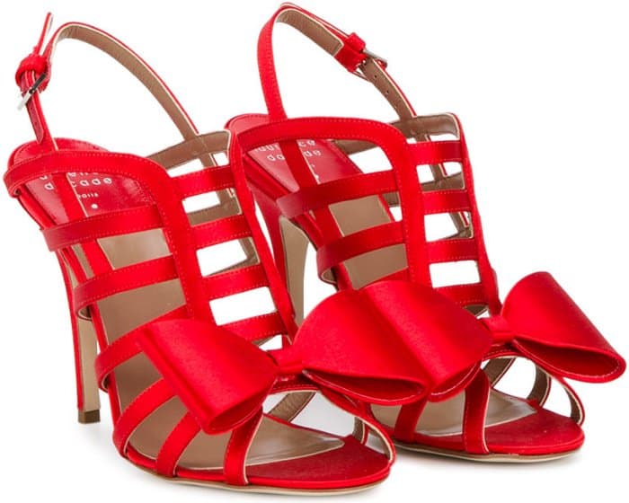 Laurence Dacade “Narcisse” Sandals in Red Satin