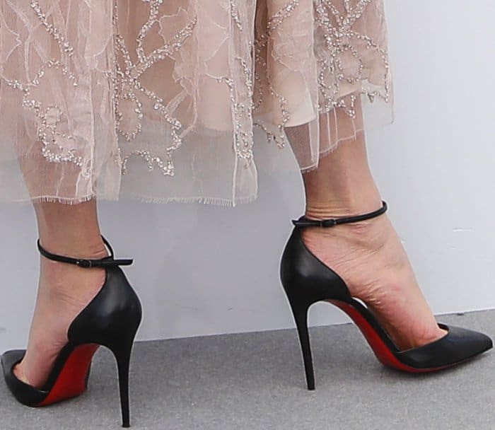 Nicole Kidman wearing Christian Louboutin ankle-strap pumps at "The Beguiled" photocall during the 70th annual Cannes Film Festival