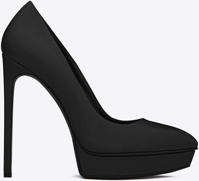 Saint Laurent “Janis” Pumps in Textured Leather