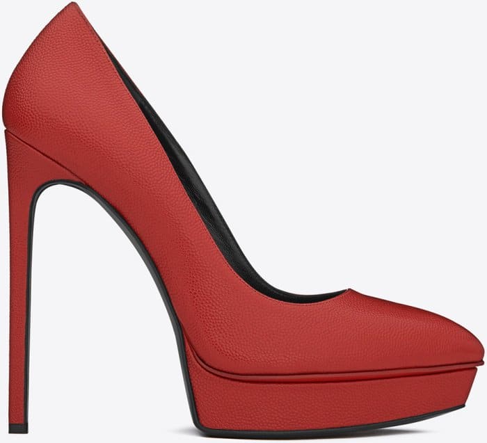 Saint Laurent “Janis” Pumps in Textured Leather