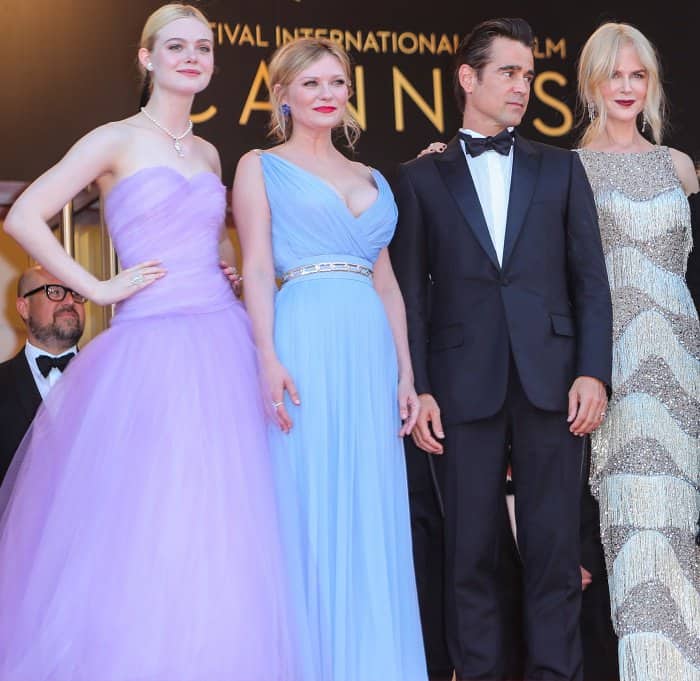 Elle Fanning, Kirsten Dunst, Colin Farrell, and Nicole Kidman at the premiere of "The Beguiled" during the 70th annual Cannes Film Festival