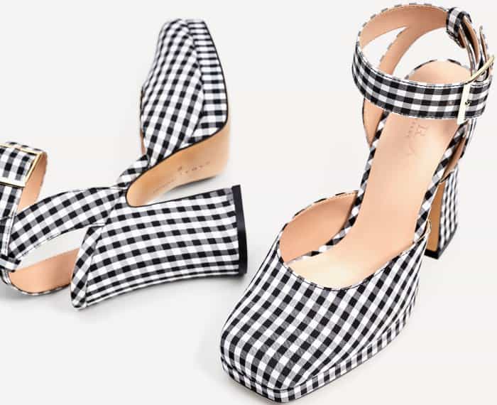 Zara Gingham High Heel Platform Shoes