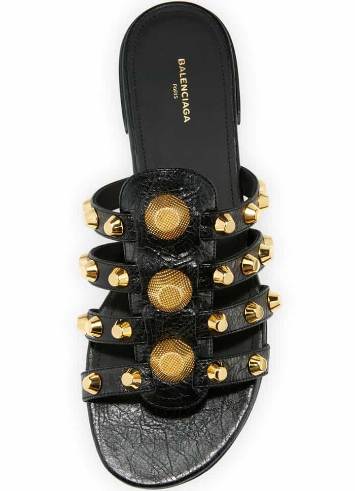 Balenciaga Studded Caged Flat Slide Sandal