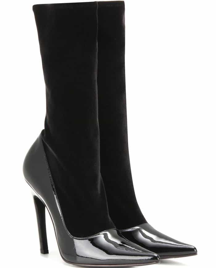 Balenciaga velvet and patent pumps