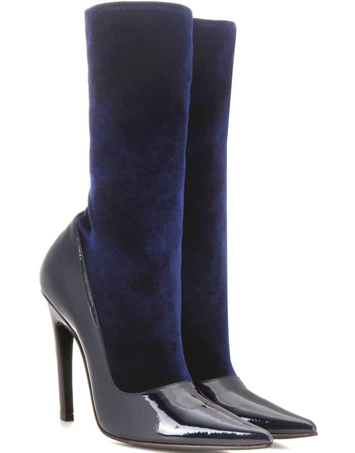 Balenciaga velvet and patent pumps