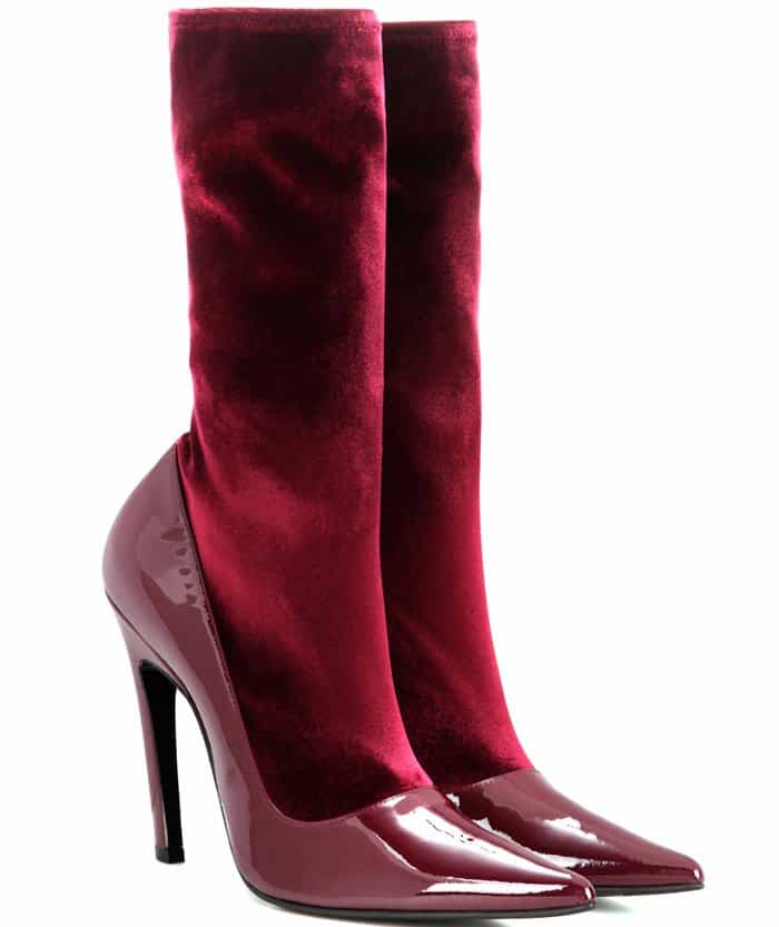 Balenciaga velvet and patent pumps