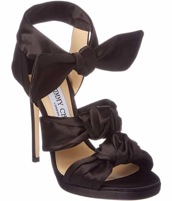 Black Jimmy Choo "Kris" Bow Sandals