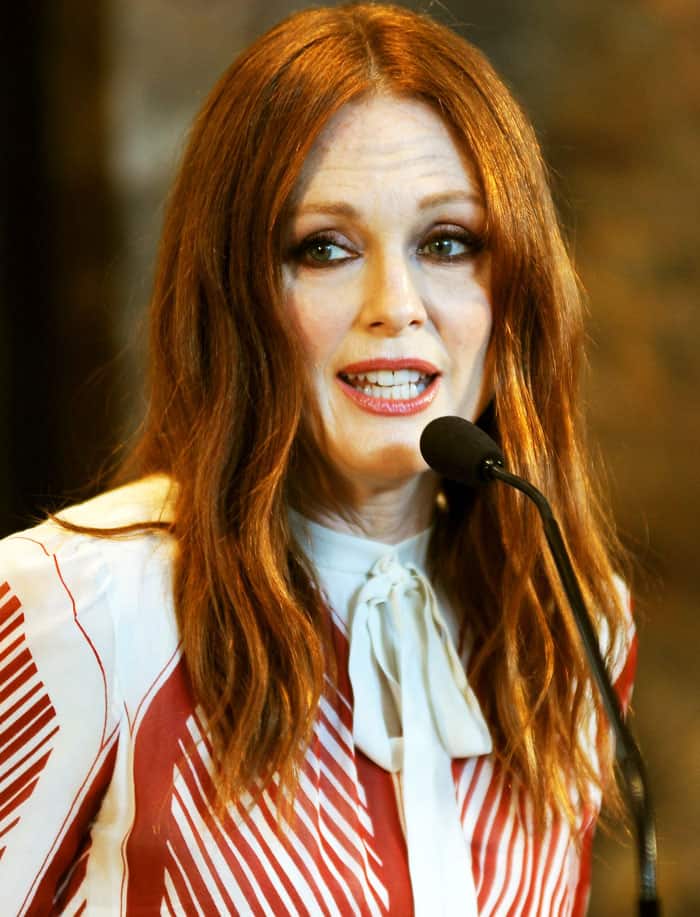Julianne Moore puts her iconic red hair on full display